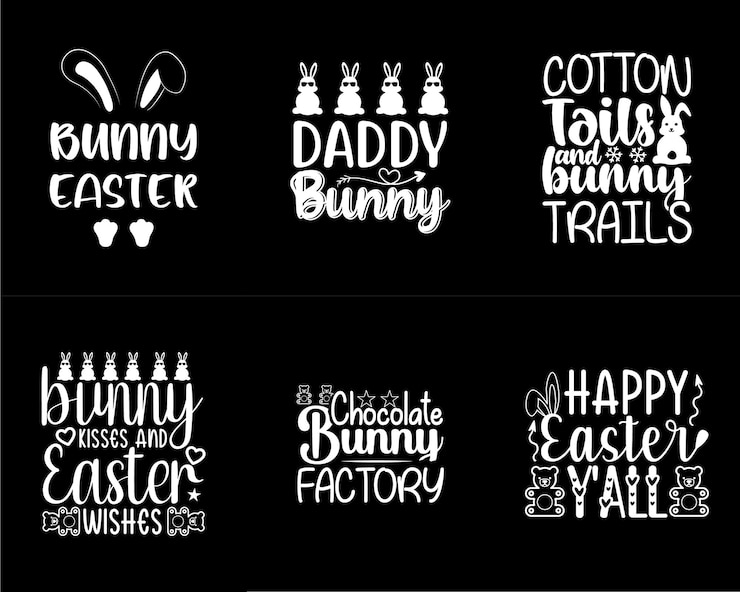 Vector set of easter day lettering for gift card