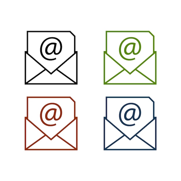 set of email icon 4 email icons email icon vector