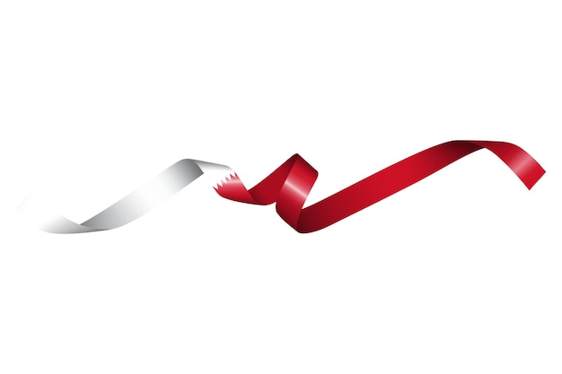 Set of flag ribbon with colors of Bahrain for independence day celebration decoration