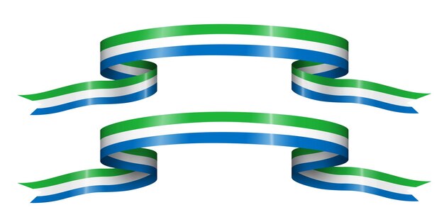 set of flag ribbon with colors of Siera Leone for independence day celebration decoration