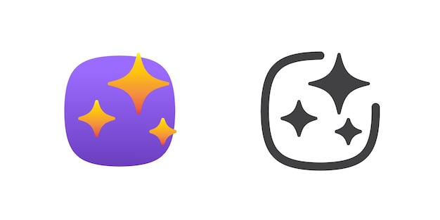 Set of generative AI icons Creativity and generate a prompt AI application symbol Magic sparkle star AI assistant chatbot Web user interface for UI UX design Vector illustration