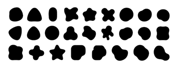 set of irregular black shapes