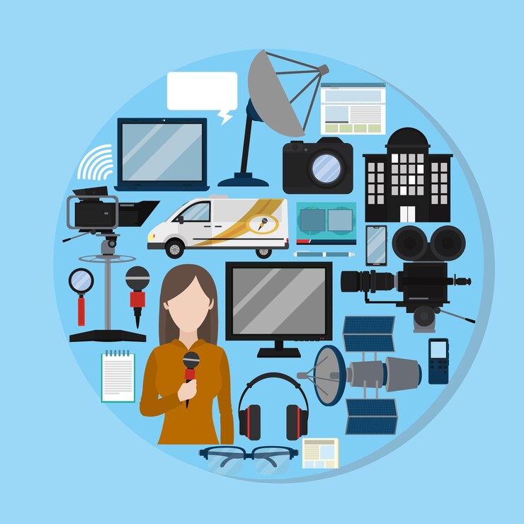 Vector set of journalism icons
