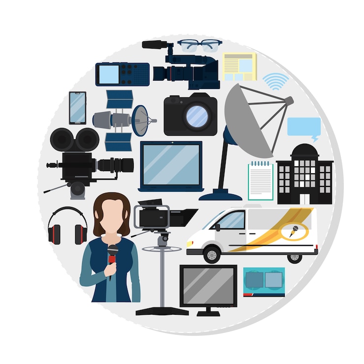 Vector set of journalism icons