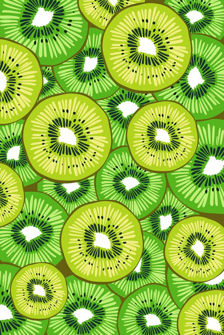 Vector set of kiwi fruit pattern