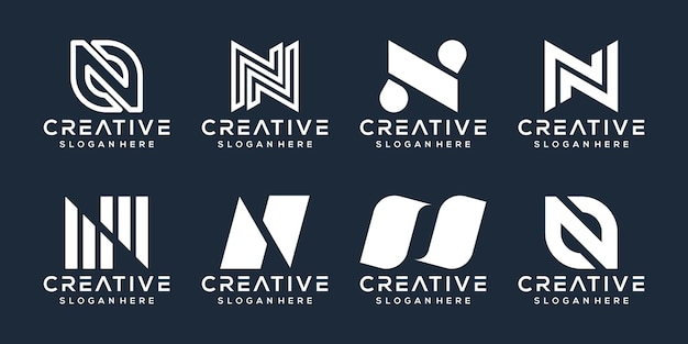 set of letter n logo design