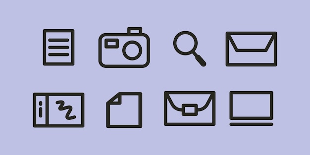 set of logo icon line art simple vector logo illustration design linear icon pack simple design