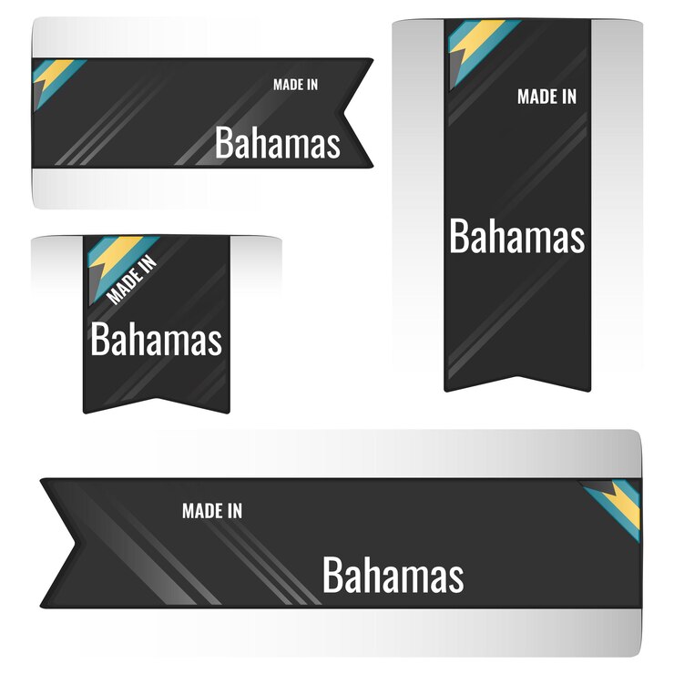 Vector set of made in bahamas labels signs modern bahamas made in stamp