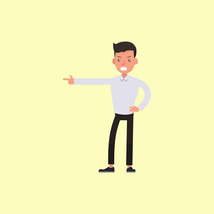 Vector set of male poses in white clothes apparel