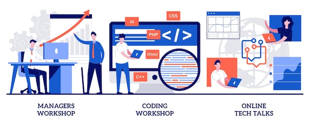 set of managers workshop, coding workshop, online tech talks, it digital education