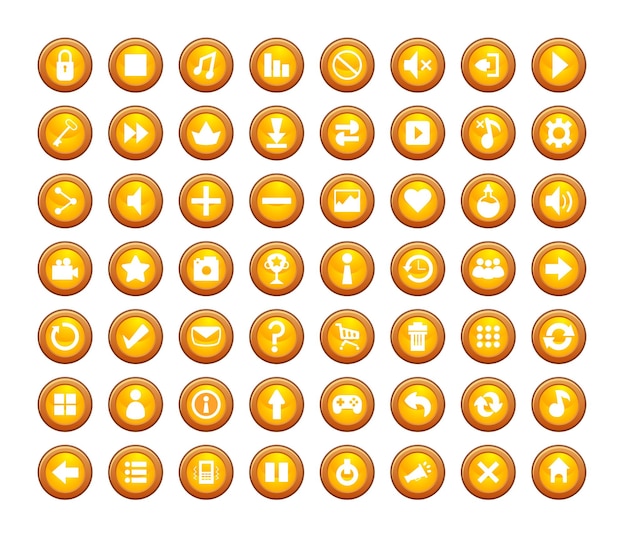 set of menu button game illustration vector