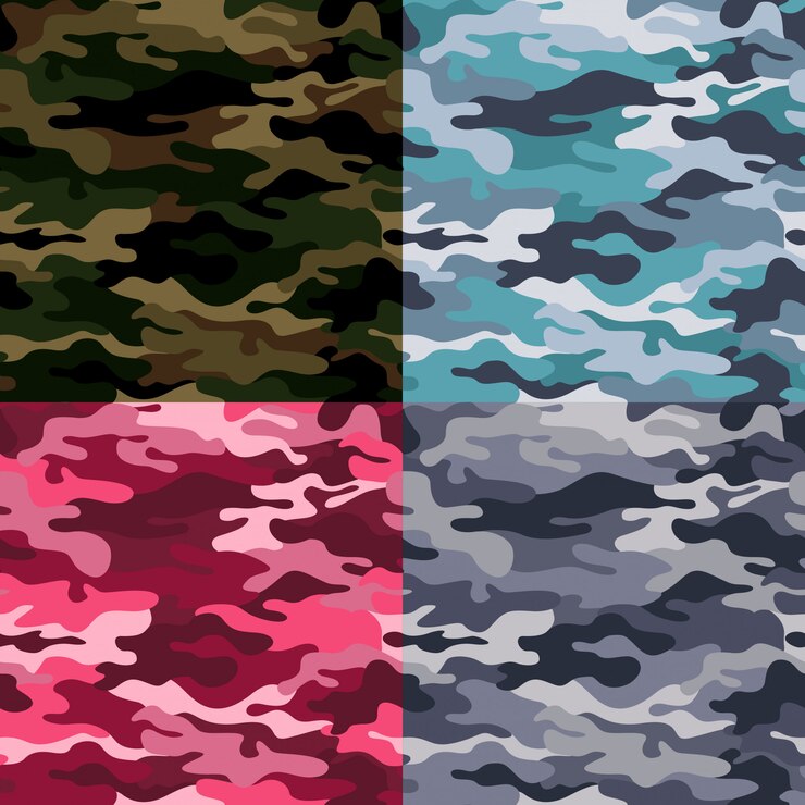 Vector set of military camouflage seamless pattern
