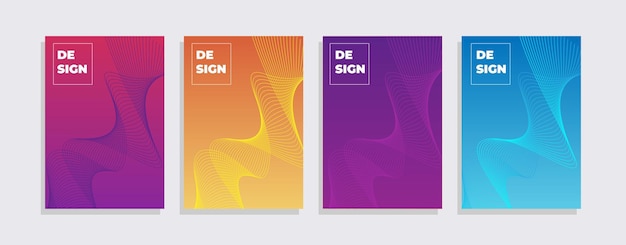 set of minimal covers design. colorful gradient vector background. modern template design for cover