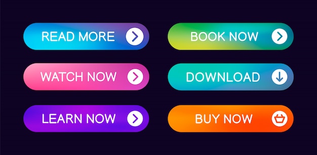 Set of modern abstract web buttons with the ability to edit
