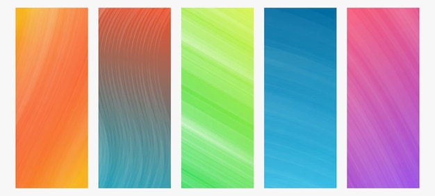set of modern gradient backgrounds with wave line