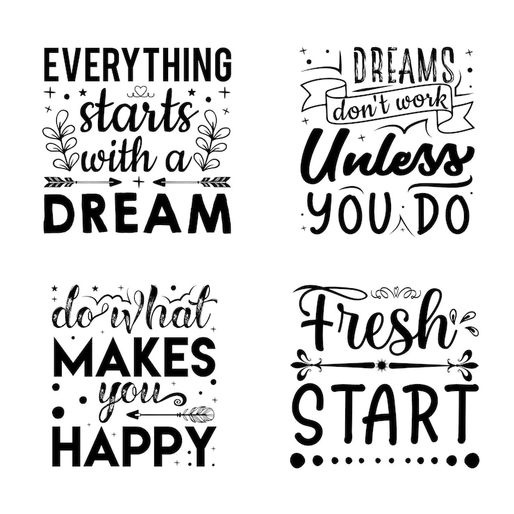 Vector set of motivational quotes