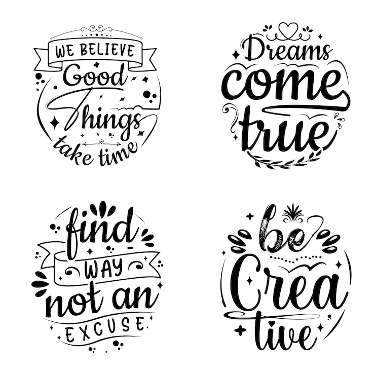 Vector set of motivational quotes