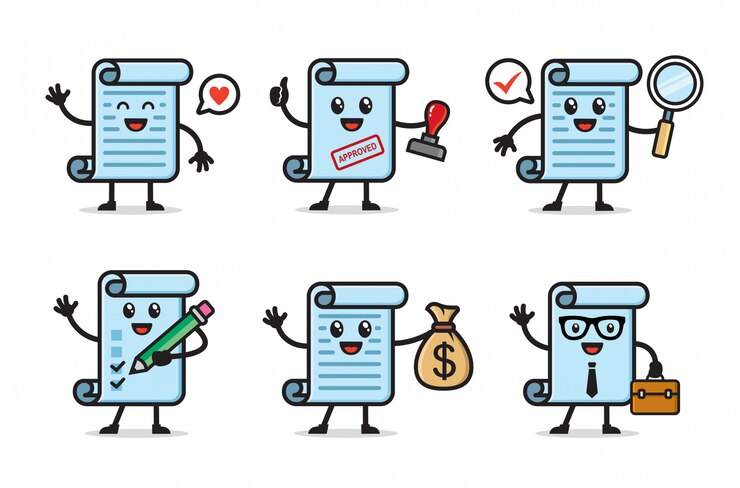Set of paper character design