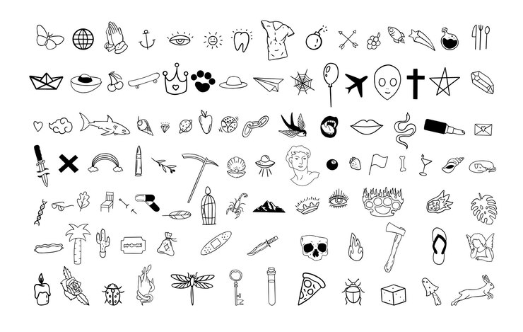 Vector set of pop culture doodles