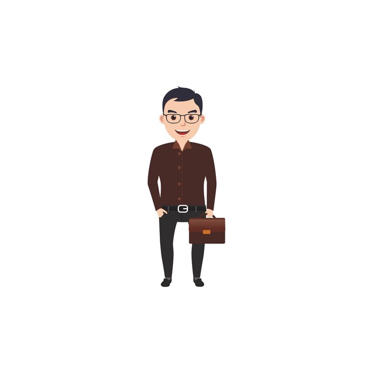 Vector set of poses for men doing activities class