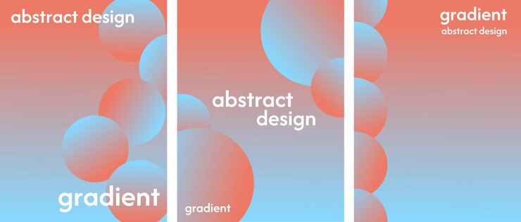 set of posters for business banners Abstract gradient background coral blue color modern minim