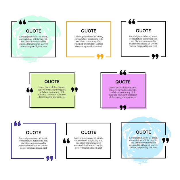 Set of quote box frames