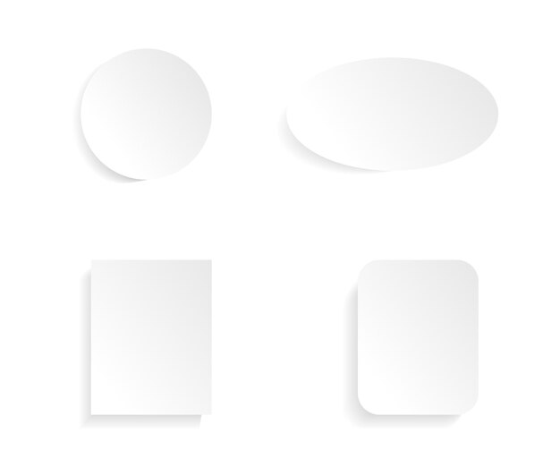 Set of Realistic blank white sheet template with soft shadows on a white background EPS10 vector i