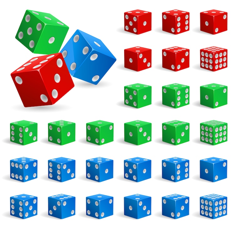 Vector set of realistic dice