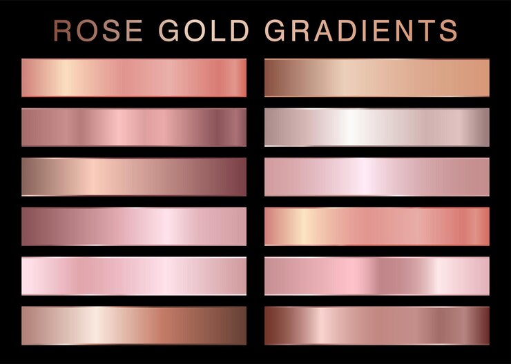 Set of rose gold gradients for fashion background wallpaper Vector illustration