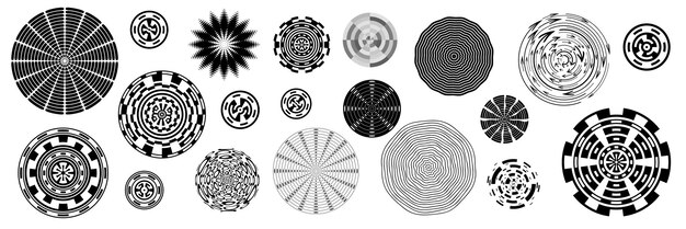 Set of round elements for vector design