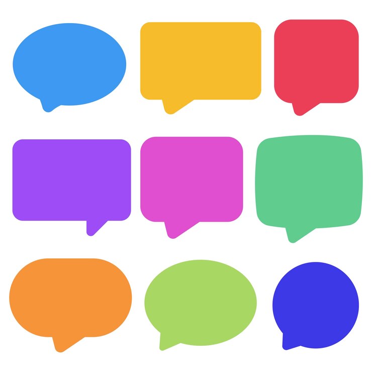 Vector set of rounded message bubbles
