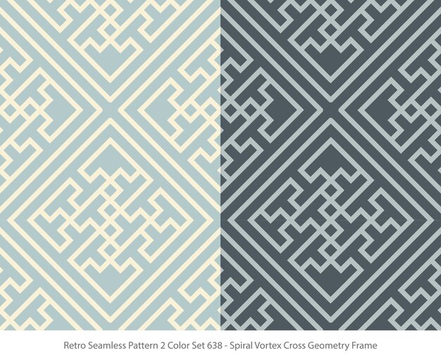 set of seamless patterns with vortex geometry frame