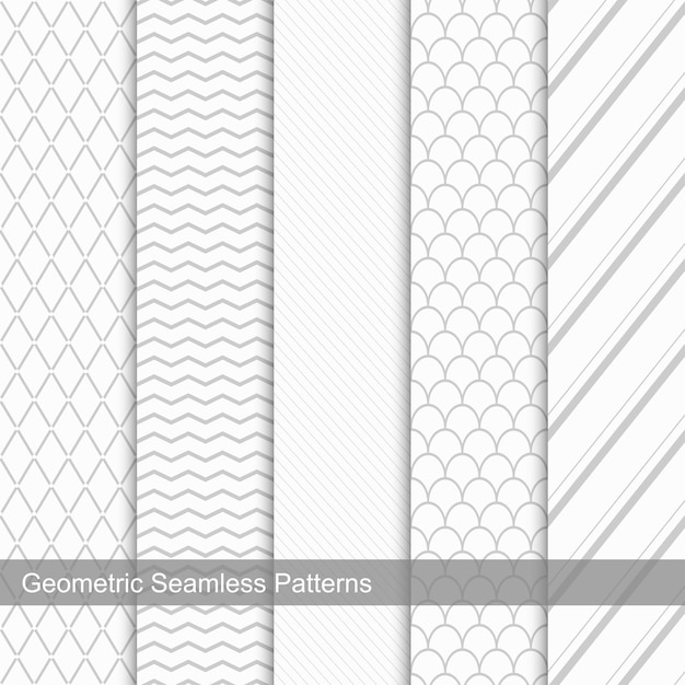set of seamless simple geometric patterns