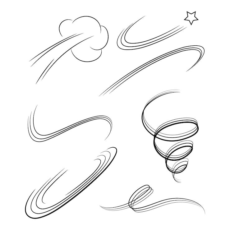Vector set of swoosh comic logo vector