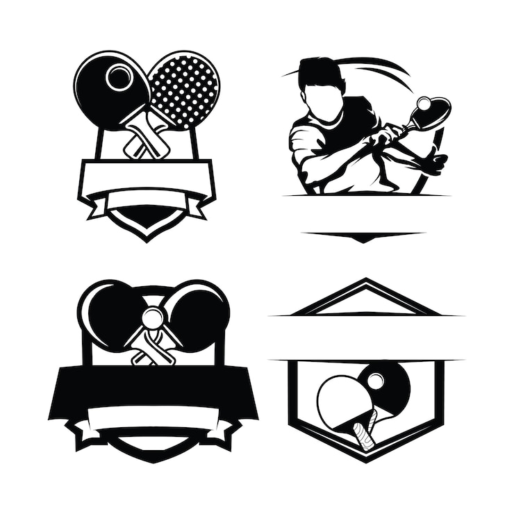 Vector set of table tennis logo template pingpong logo vector illustration