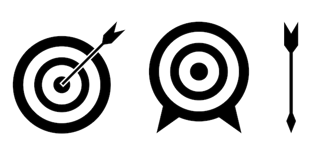 Set of target icon Vector symbol on white background