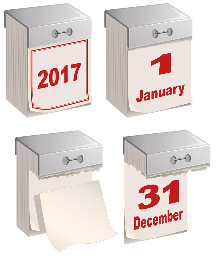 Vector set of tear off calendar