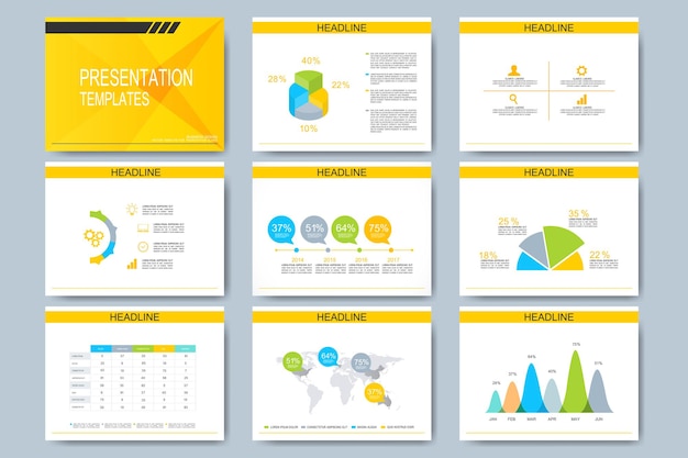set of templates for multipurpose presentation slides