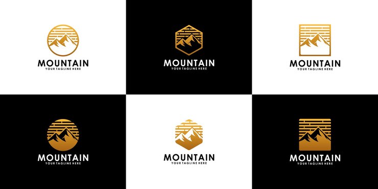 Set of the peak of the mountains logo