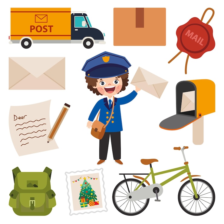 Vector set of various post elements