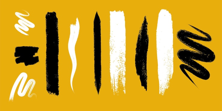 Vector set of vector brush strokes