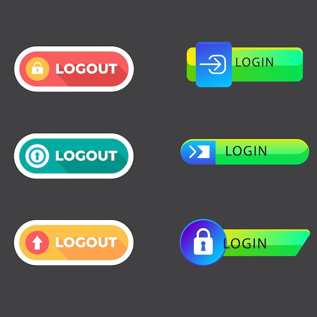 Set of vector modern trendy buttons Trendy colors on white background Read More learn more buy n