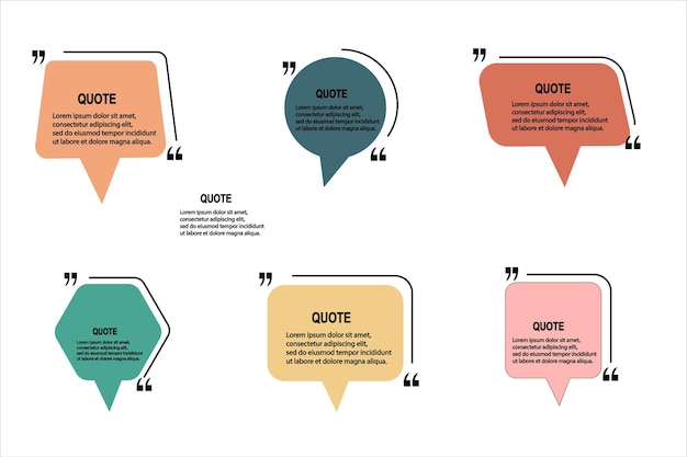 set of vector quote templates. speech bubble, frame, text in brackets