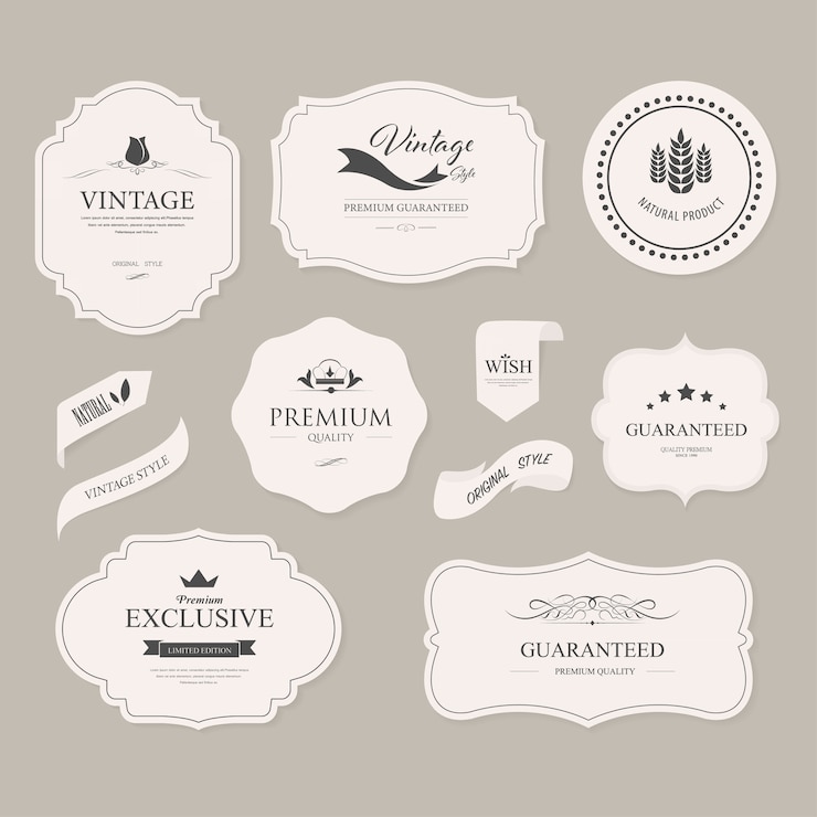 Vector set of vintage label and badge old fashion.