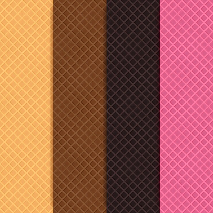 Vector set of waffle background with different flavors sweet seamless pattern design vector illustration