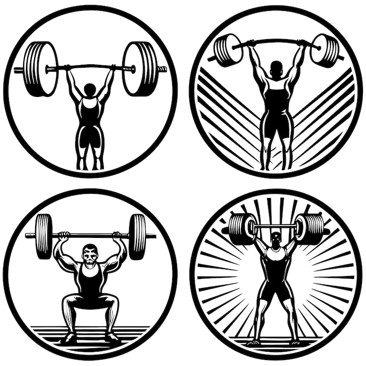 Vector set of weightlifter silhouette vector image