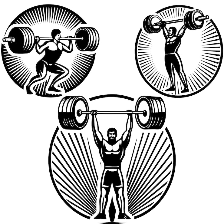 Vector set of weightlifter silhouette vector image