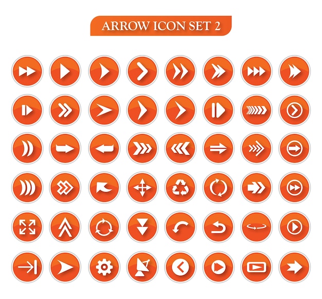 set of white arrows with round backgrounds