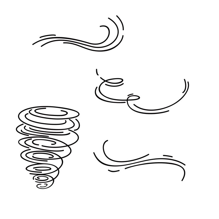 Vector set of wind blow icon design illustration air flow sign and symbol
