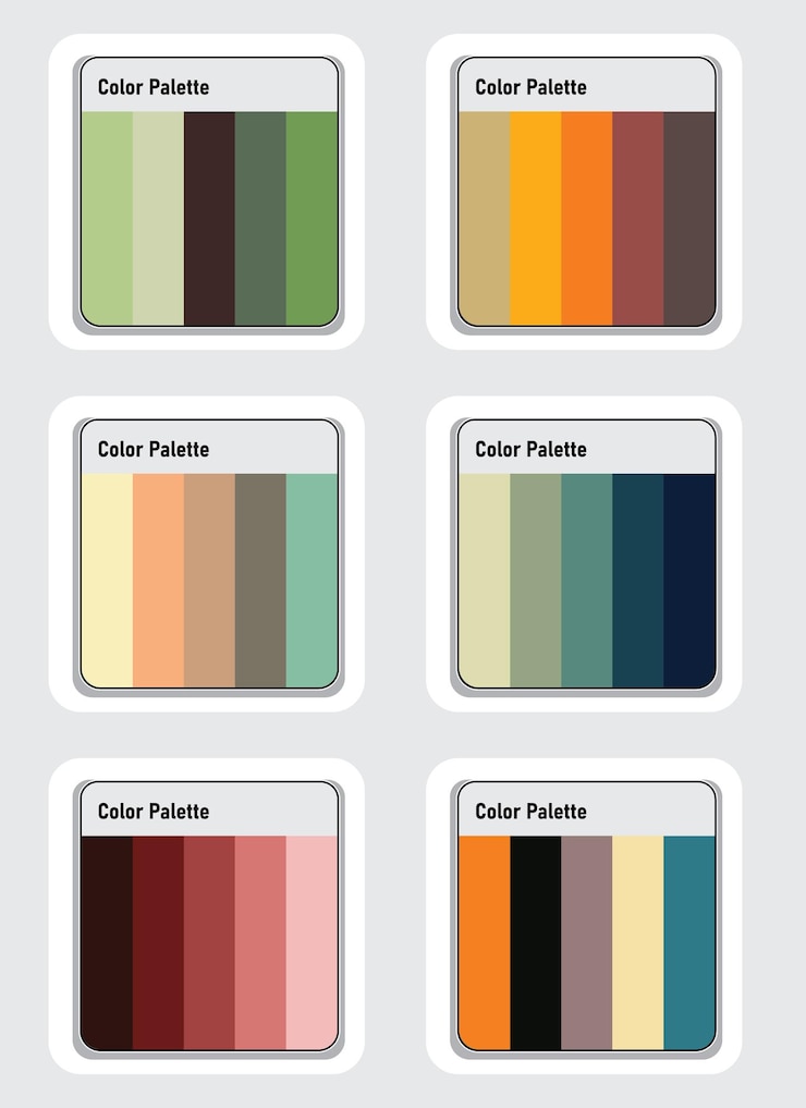 Vector set palet warna vektor